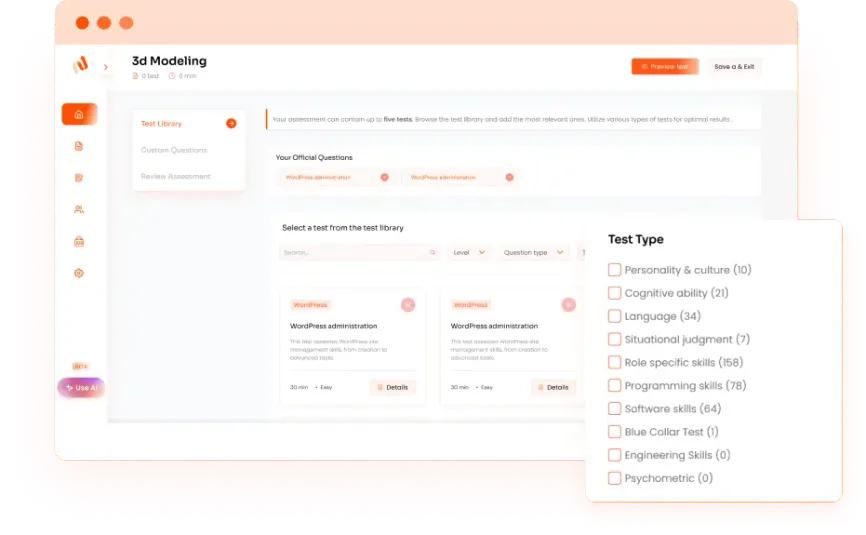 1. Select Role-Specific Assessments